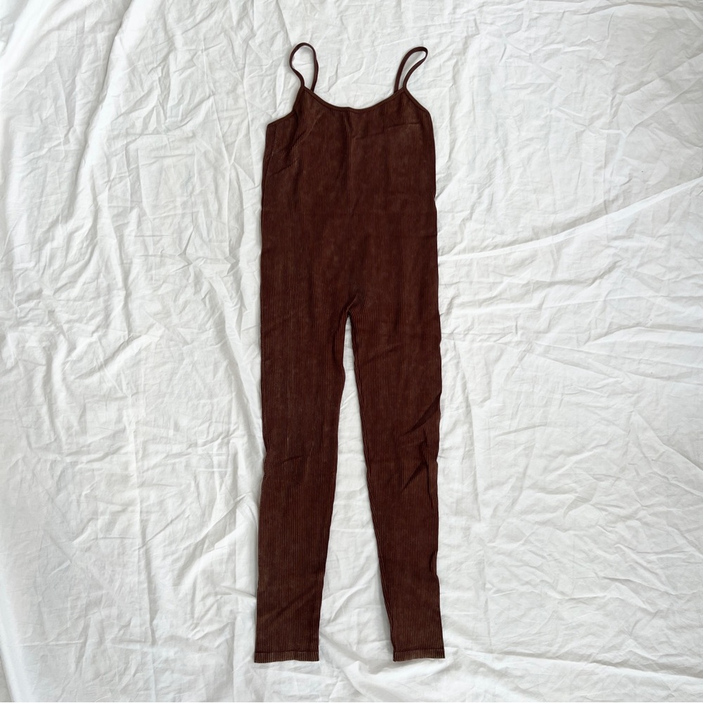 Brown ribbed bodysuit